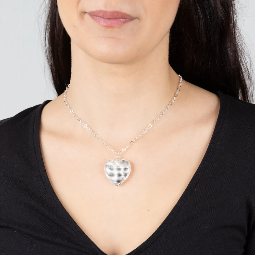 Sterling Silver Heart Pendant On 42 3cm Chain Shiels