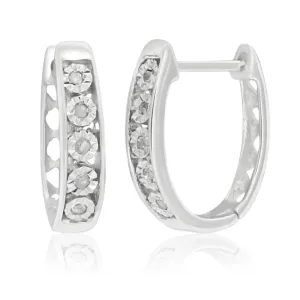 Sterling Silver Hoops with Diamonds Shiels