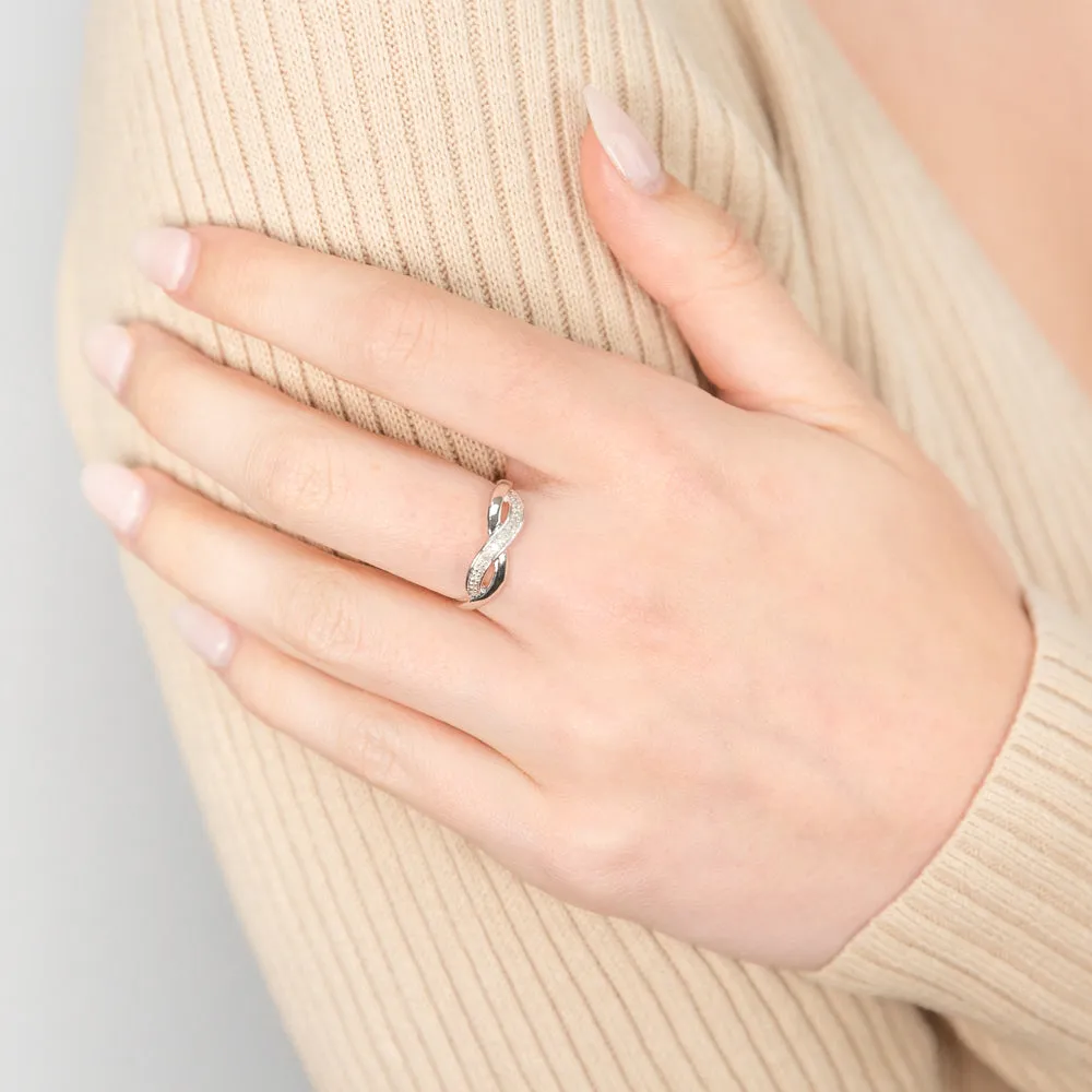 Sterling Silver Infinity Diamond Ring Shiels