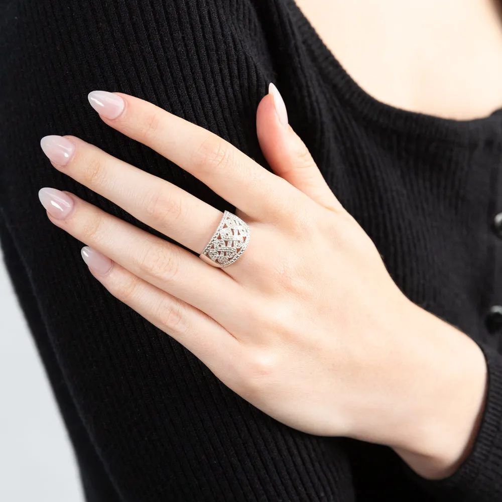 Sterling Silver Infinity Diamond Ring with 1 Brilliant Cut Diamond Shiels
