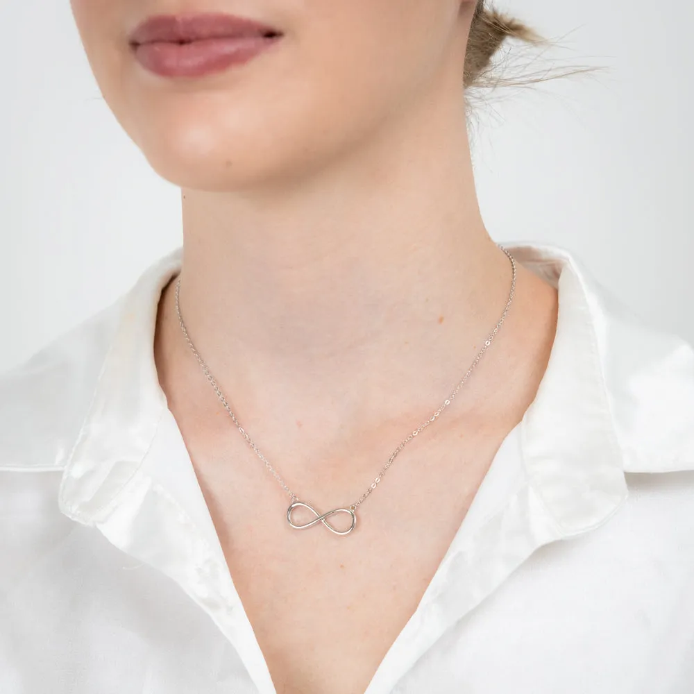 Sterling Silver Infinity Pendant on 40 5cm Chain Shiels