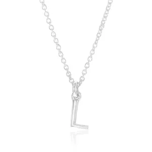 Sterling Silver Initial Letter "L" Pendant On 45cm Chain Shiels