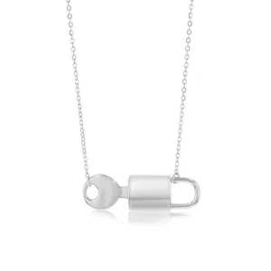 Sterling Silver Key And Lock Pendant On 40 5cm Chain Shiels