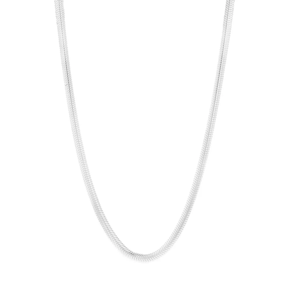 Sterling Silver Oval Snake 37 5cm Chain Shiels