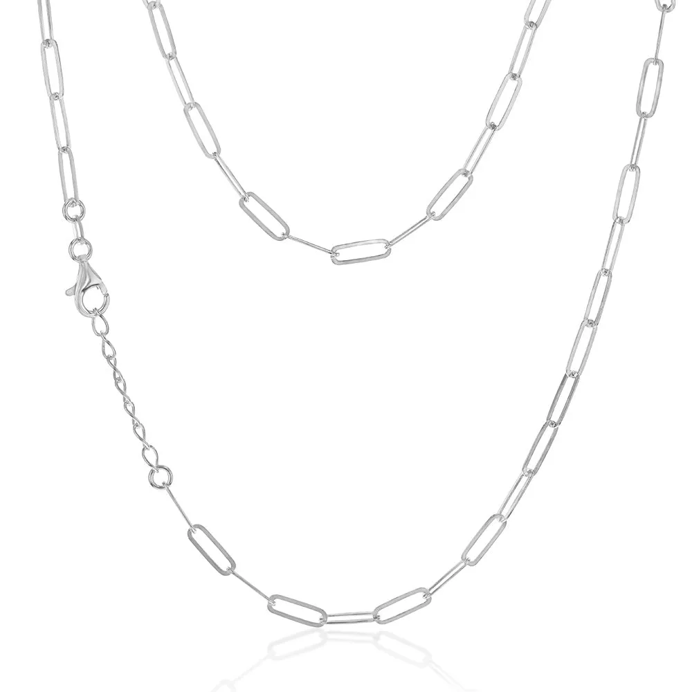 Sterling Silver Paper Clip 42 3cm Chain Shiels