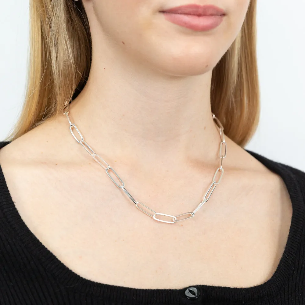 Sterling Silver Paperclip 45cm Chain Shiels