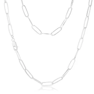 Sterling Silver Paperclip 60cm Chain Shiels