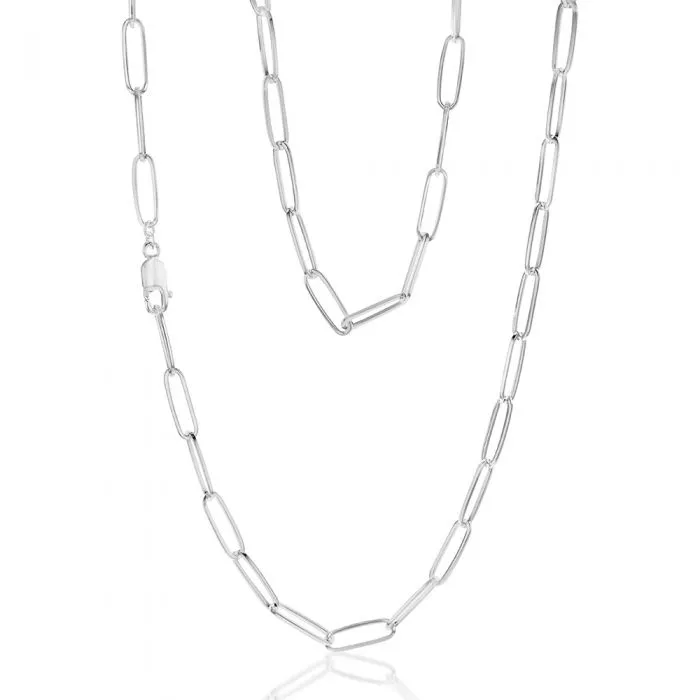 Sterling Silver Paperclip 70cm Chain Shiels