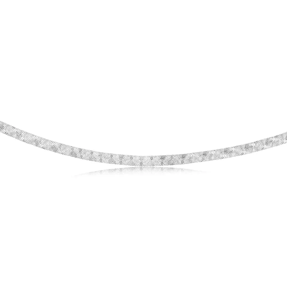 Sterling Silver Patterned 40cm Choker Chain Shiels