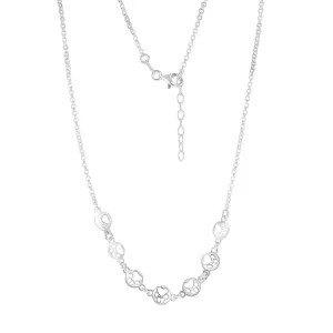 Sterling Silver Paw Mark Discs On 45cm Chain Shiels