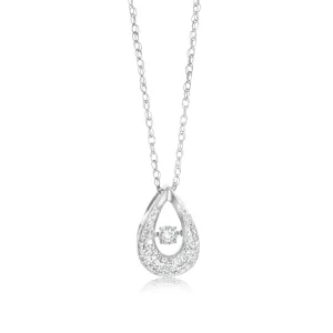 Sterling Silver Pear Shaped Pendant in 1/5 Carat Natural Diamonds Shiels
