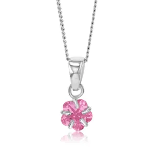 Sterling Silver Pink Cubic Zirconia Pendant Shiels