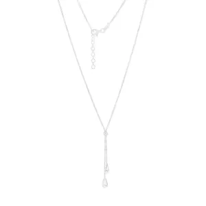 Sterling Silver Polished Double Tear Drop 45cm Chain Shiels