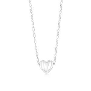 Sterling Silver Polished Heart Pendant On Chain Shiels