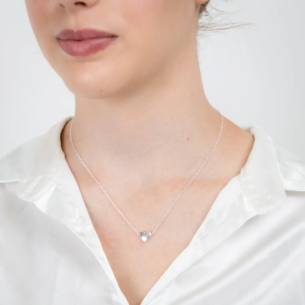 Sterling Silver Polished Heart Pendant On Chain Shiels
