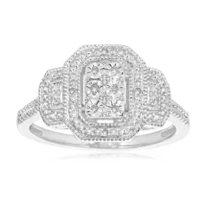 Sterling Silver Prestigious Diamond Ring Shiels