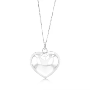 Sterling Silver Puffed Heart Pendant Shiels