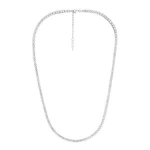 Sterling Silver Rhodium Plated 3mm Cubic Zirconia 45cm Chain Shiels