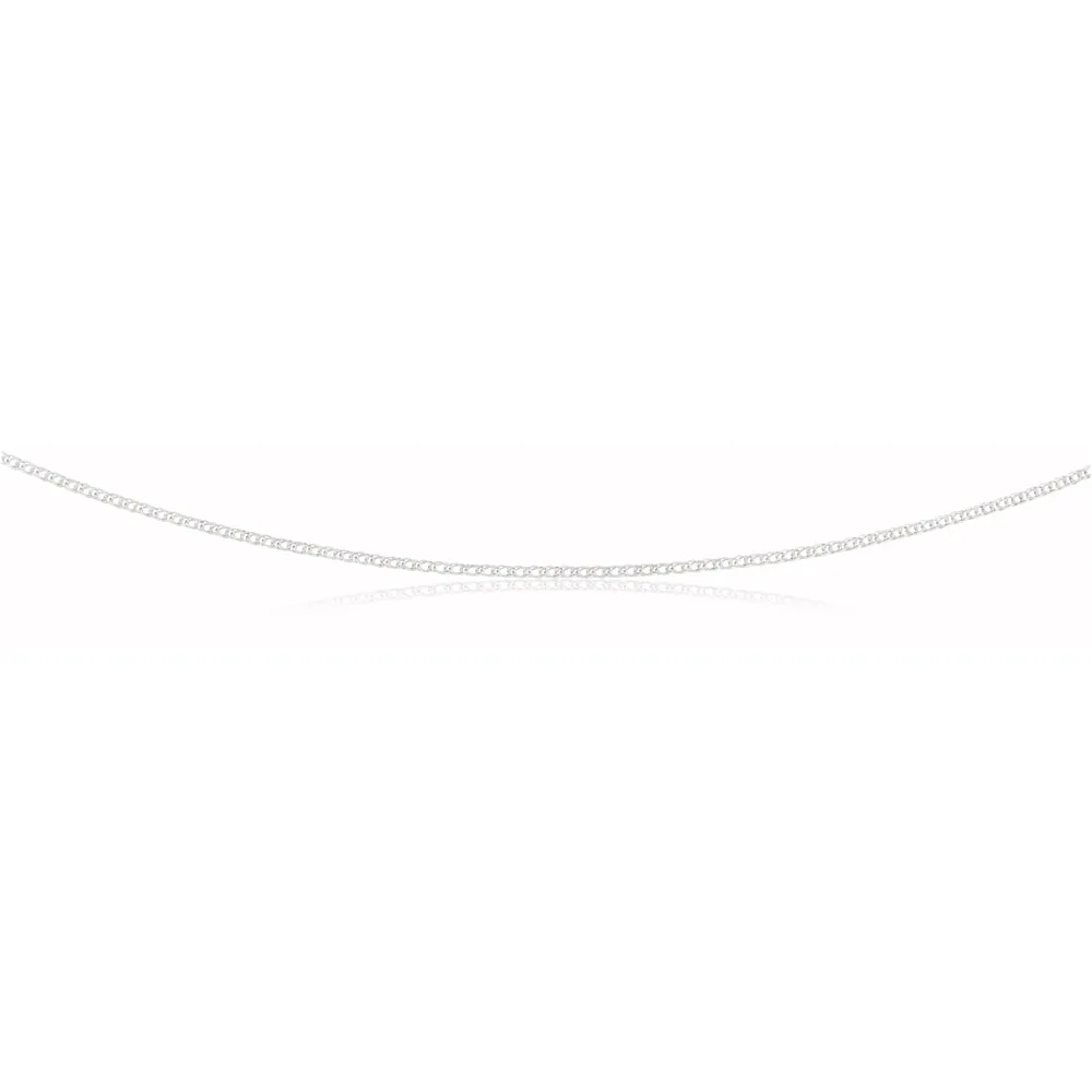 Sterling Silver Rhodium Plated 45cm Double Curb Chain Shiels