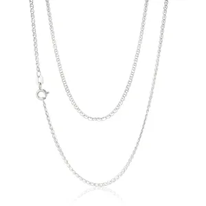 Sterling Silver Rhodium Plated 45cm Double Curb Chain Shiels