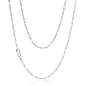 Sterling Silver Rhodium Plated 50cm 60 Gauge Cable Chain Shiels