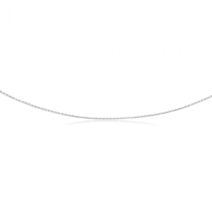 Sterling Silver Rhodium Plated 50cm 60 Gauge Cable Chain Shiels