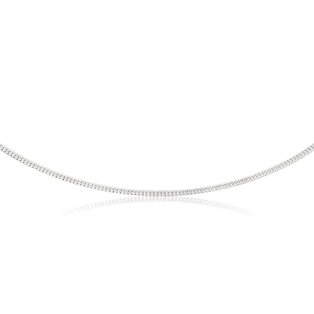 Sterling Silver Rhodium Plated 55cm 90 Gauge Flat Curb Chain Shiels