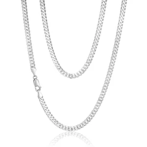 Sterling Silver Rhodium Plated 55cm 90 Gauge Flat Curb Chain Shiels