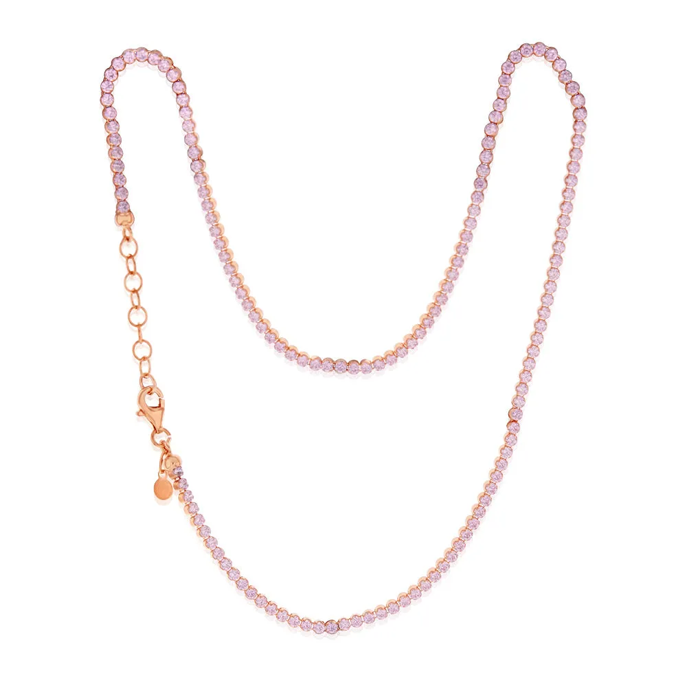 Sterling Silver Rose Gold Plated Fancy 40cm Choker Chain Shiels