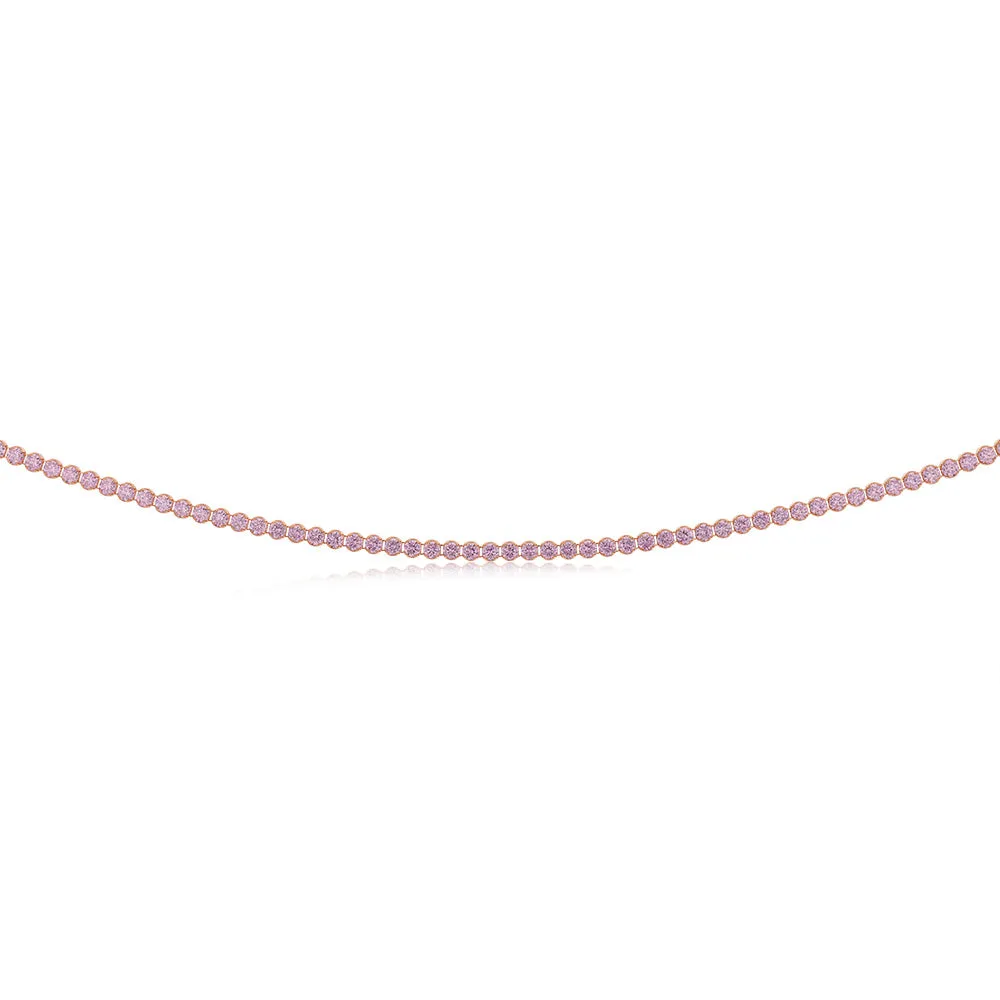 Sterling Silver Rose Gold Plated Fancy 40cm Choker Chain Shiels