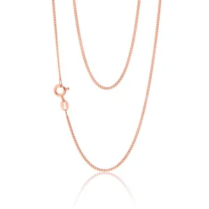 Sterling Silver Rose Plated 45cm Curb Dicut Chain Shiels