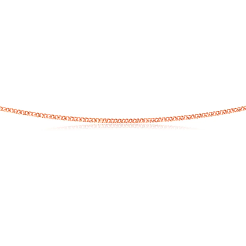 Sterling Silver Rose Plated 45cm Curb Dicut Chain Shiels