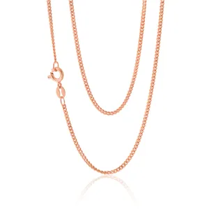 Sterling Silver Rose Plated 50 Gauge 55cm Curb Dicut Chain Shiels