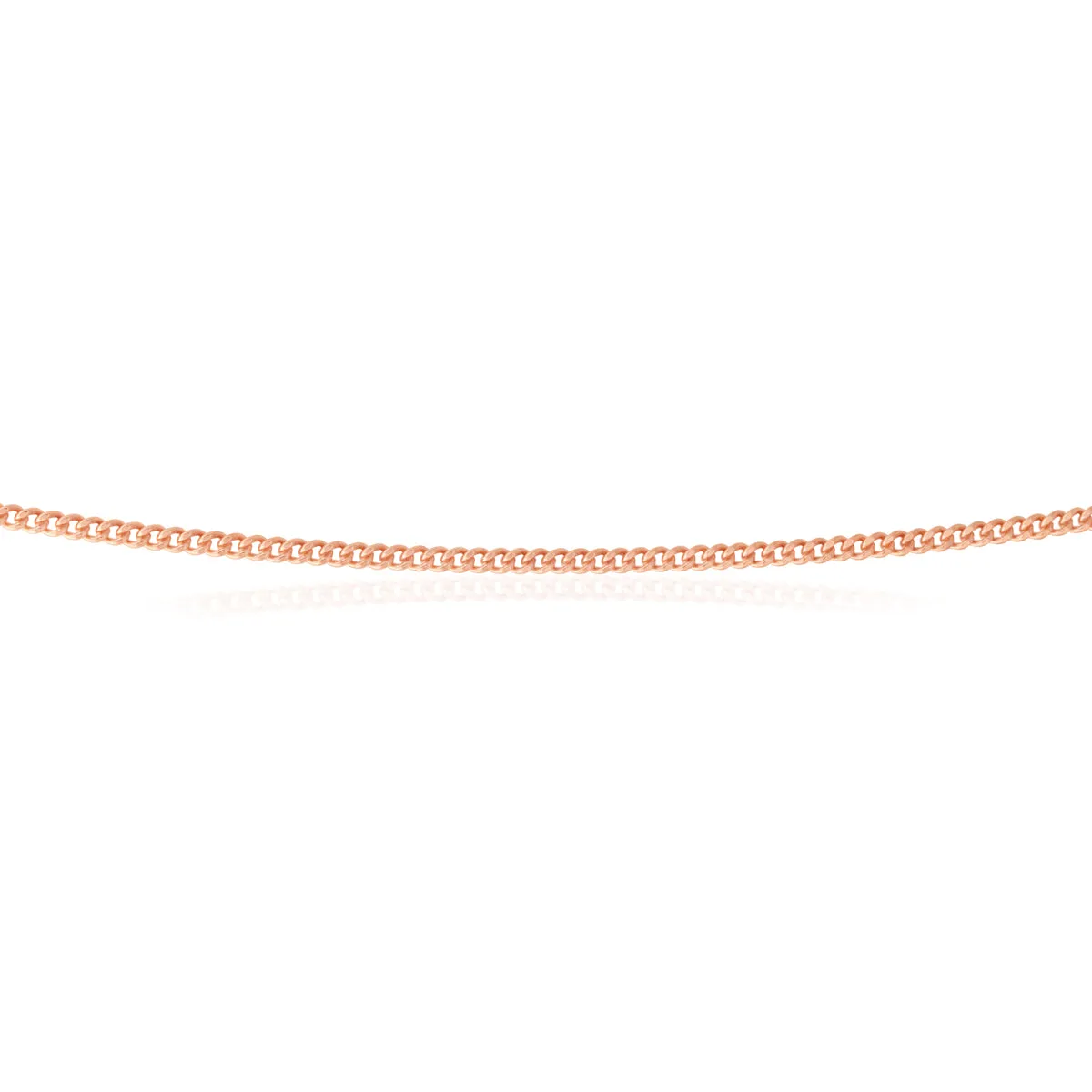 Sterling Silver Rose Plated 50 Gauge 55cm Curb Dicut Chain Shiels