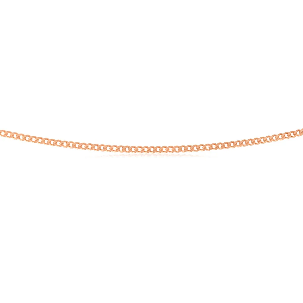 Sterling Silver Rose Plated 60 Gauge 55cm Curb Dicut Chain Shiels