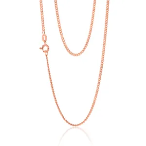 Sterling Silver Rose Plated 60 Gauge 55cm Curb Dicut Chain Shiels