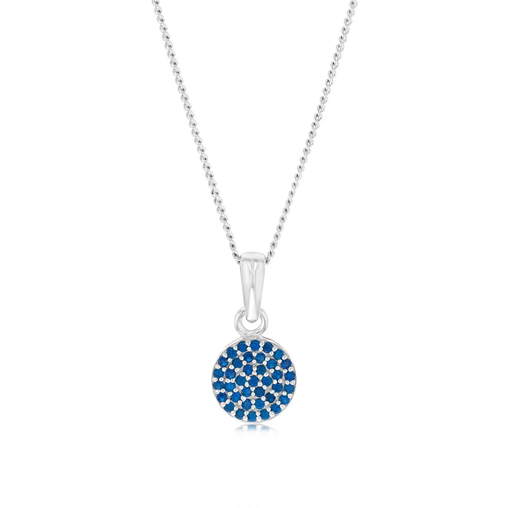 Sterling Silver Round Blue Zirconia Pendant Shiels