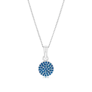 Sterling Silver Round Blue Zirconia Pendant Shiels