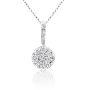 Sterling Silver Round Zirconia Drop Pendant Shiels