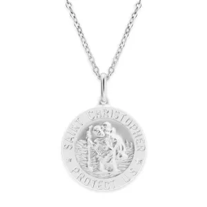 Sterling Silver Saint Christopher 20mm Pendant Shiels