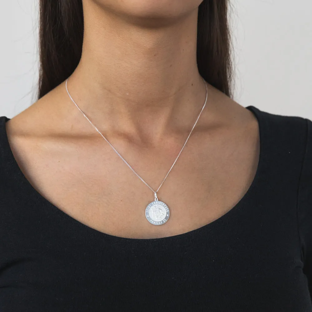 Sterling Silver Saint Christopher 20mm Pendant Shiels