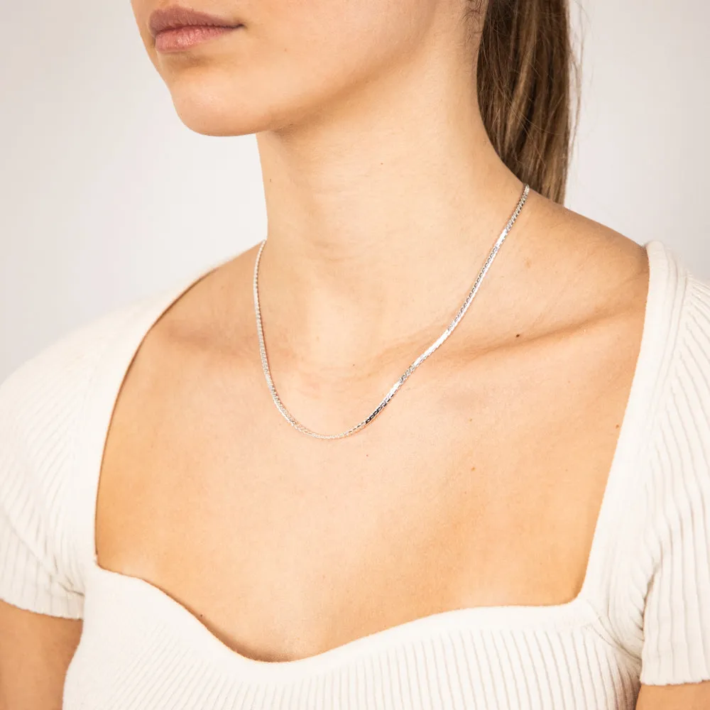 Sterling Silver Serpentine 80 Gauge 45cm Chain Shiels