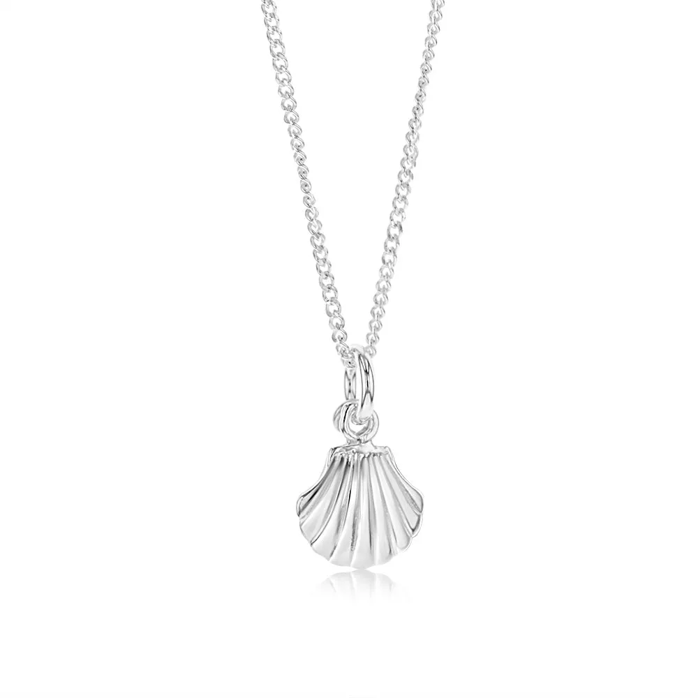 Sterling Silver Shell Pendant On 42 3cm Chain Shiels