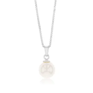 Sterling Silver Simulated Pearl Pendant On Chain Shiels