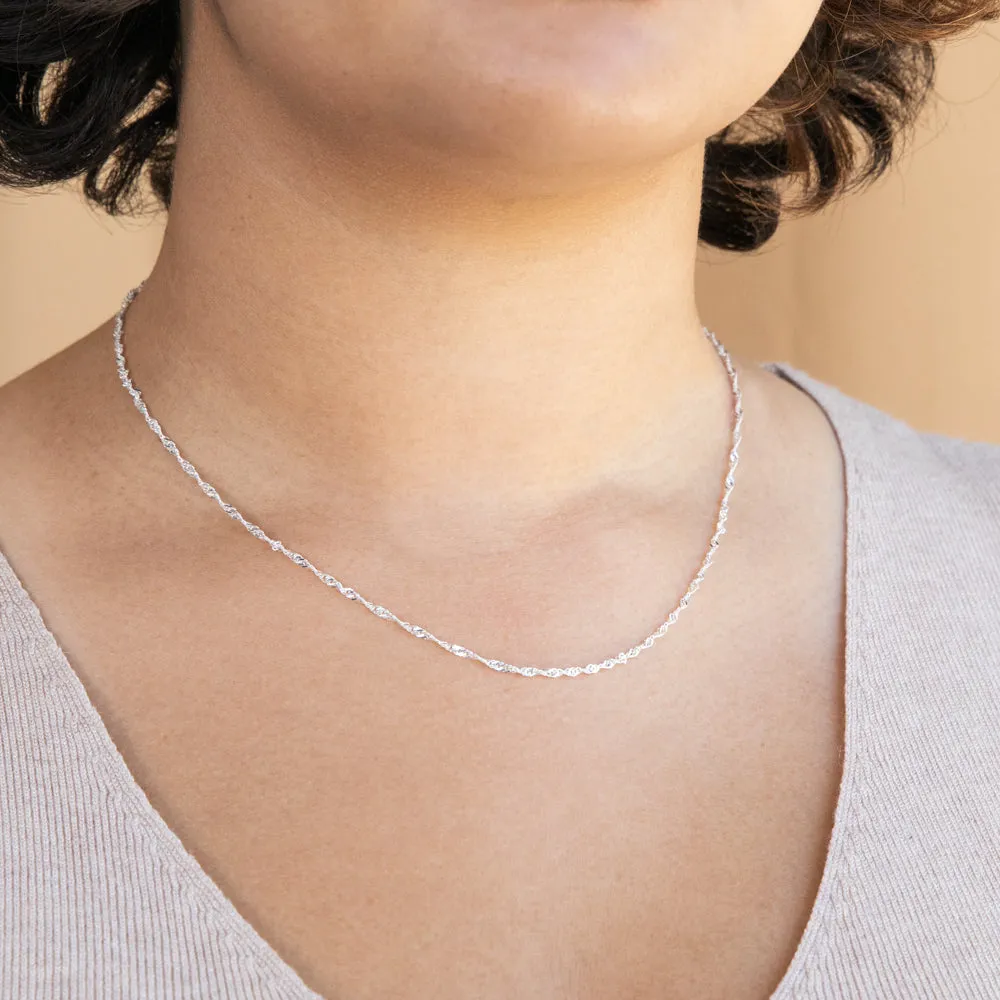 Sterling Silver Singapore 30 Gauge 45cm Chain Shiels