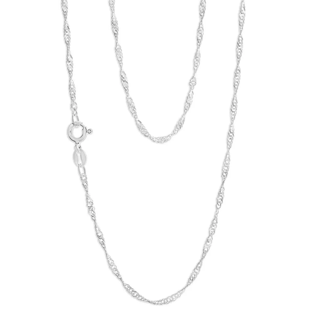 Sterling Silver Singapore 30 Gauge 45cm Chain Shiels