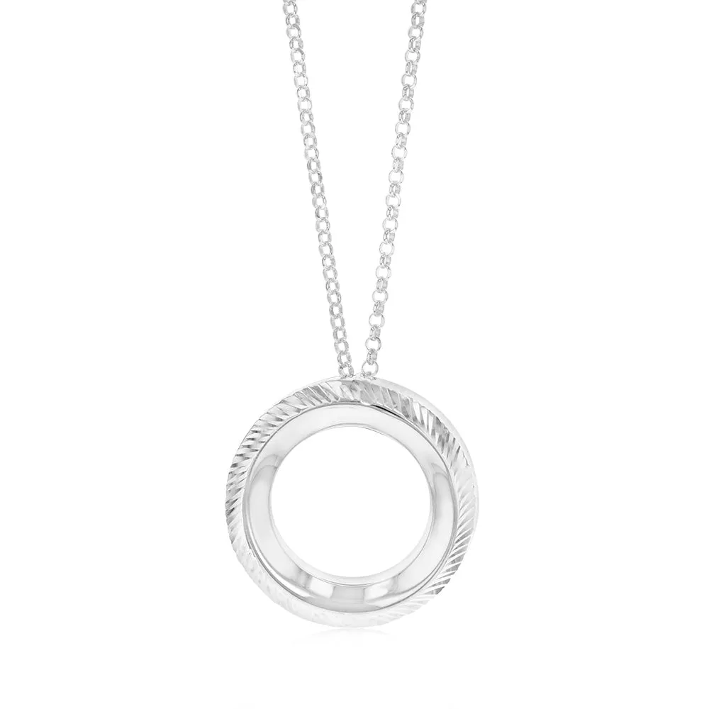 Sterling Silver Textured Circle Of Life Pendant On Chain Shiels