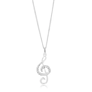 Sterling Silver Textured Music Note Pendant Shiels