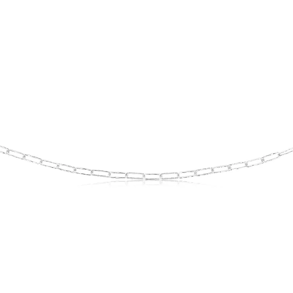 Sterling Silver Textured Paperclip 60 Gauge 45cm Chain Shiels
