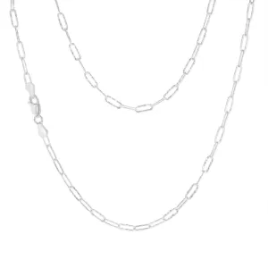 Sterling Silver Textured Paperclip 60 Gauge 45cm Chain Shiels